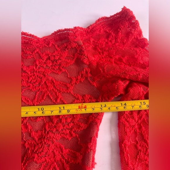 Free People orange Intimately Sheer Lace  Body Suit Size XS - Picture 6 of 7